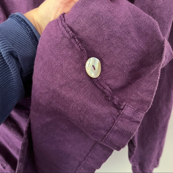 Mosaic USA 100% Linen Deep Purple Jacket Size Medium - Picture 5 of 6